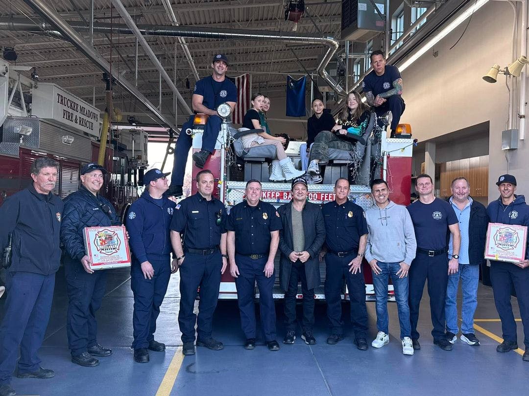 Jeremy Renner stopped by Truckee Meadows fire station to thank the crew that saved him.