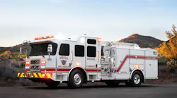 The E_ONE Vector all-electric pumper truck, stationed at Fire Station 221 in southeast Mesa, will reduce toxin exposure for firefighters as part of the Mesa Fire and Medical Department’s commitment to implementing cutting-edge health and safety practices.