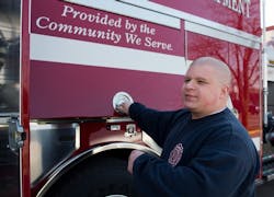 In this 2014 file photo, Monitor Township Firefighter Jeff Sargeson works on a fire rig. Sargeson was struck in a hit-and-run crash on New Years Day. In this 2014 file photo, Monitor Township Firefighter Jeff Sargeson works on a fire rig. Sargeson was struck in a hit-and-run crash on New Years Day.