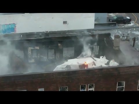 Drone shows damage from St