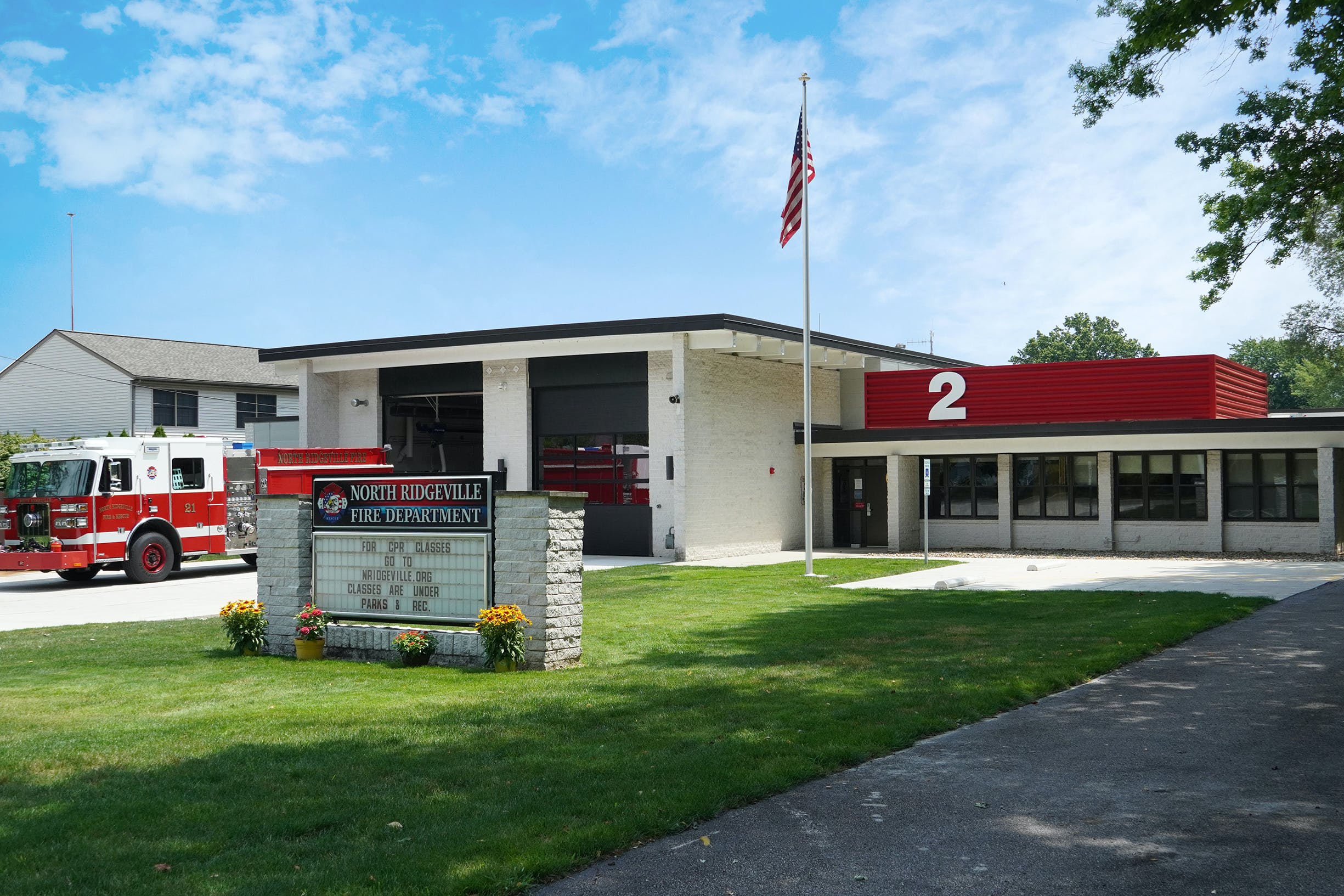 North Ridgeville, OH, Fire Station #2 overall exterior after
