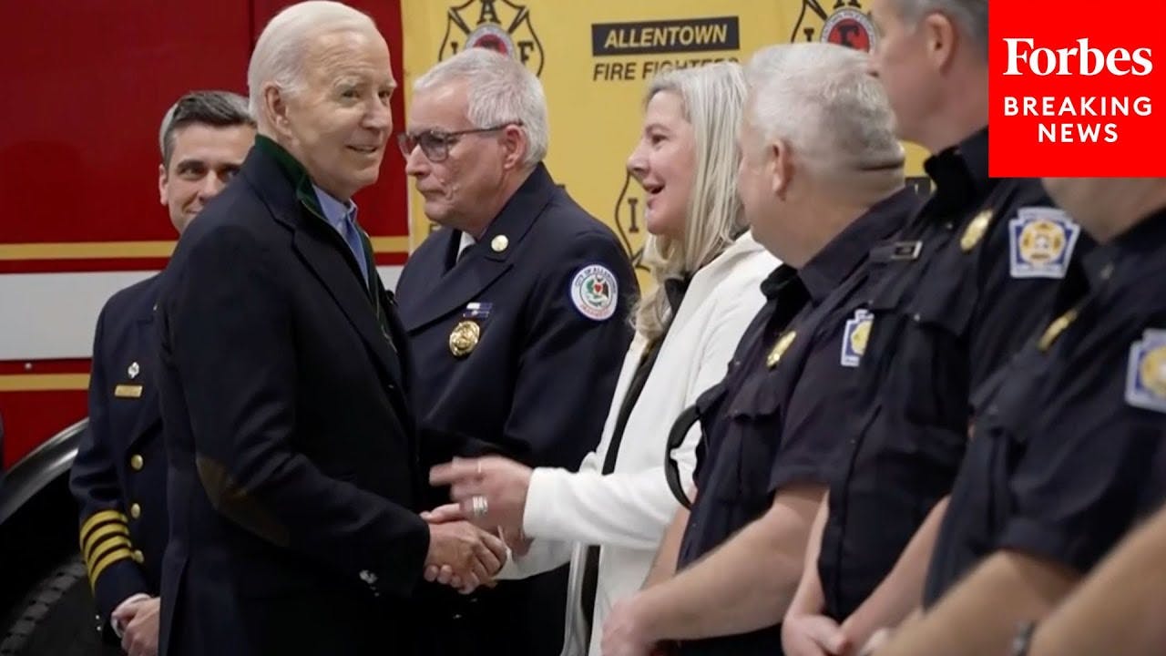 JUST IN: Biden Tells Firefighters, EMS 'You Guys Saved My Life Twice' In Allentown, Pennsylvania