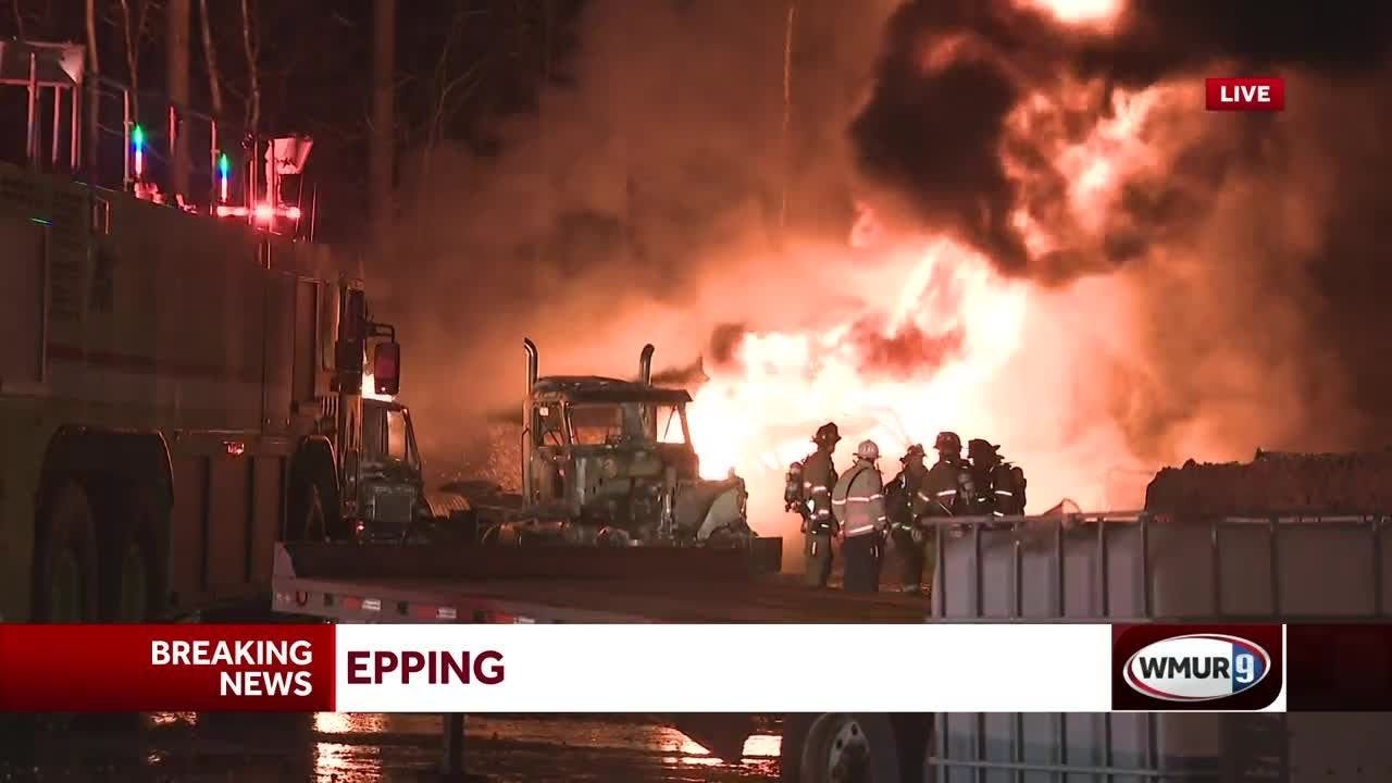 Firefighters battle multi-alarm fire involving multiple oil tankers in Epping, authorities say