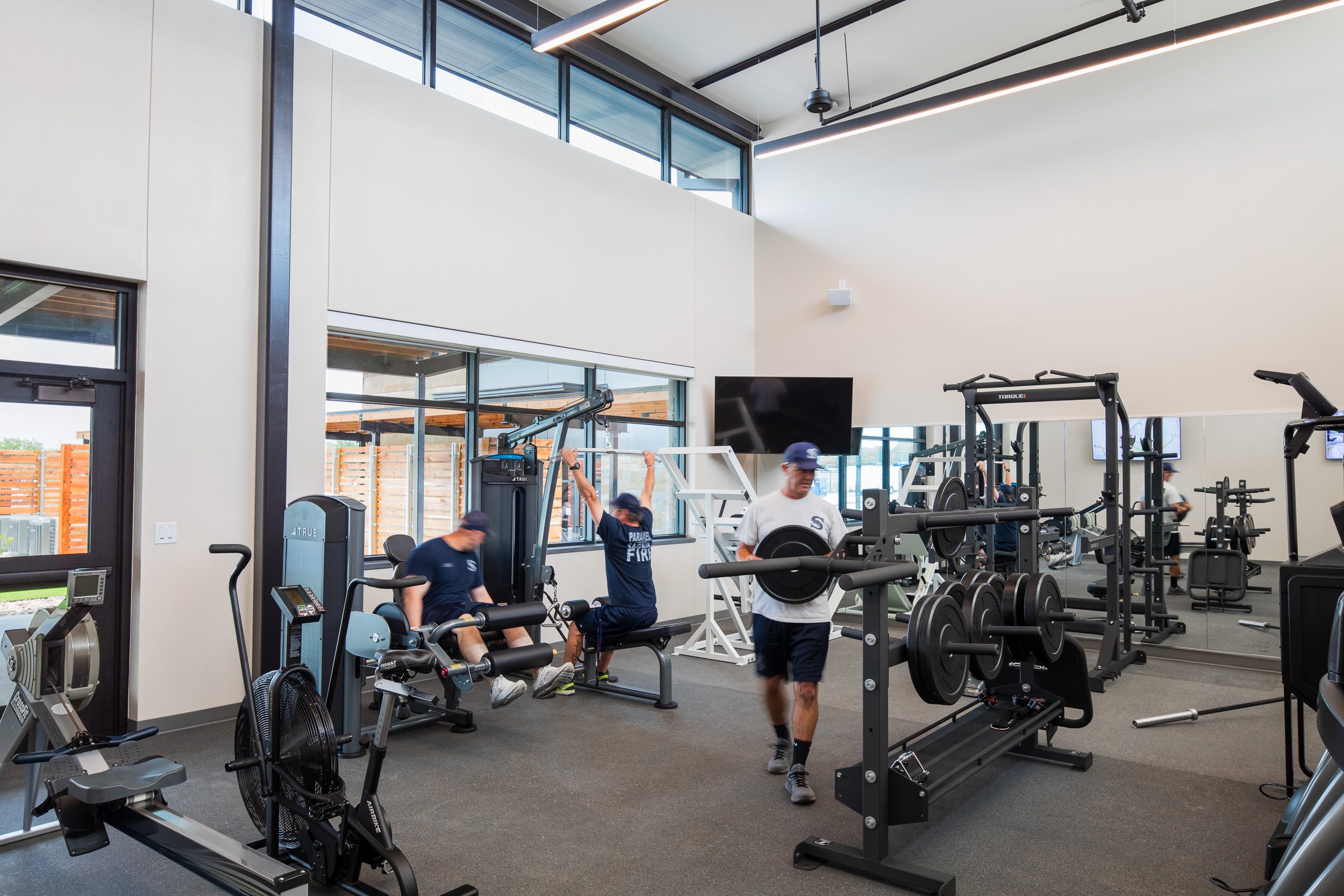 The 2023 Station Design Award Gold Career 1 station winner, Saginaw, TX, Central Fire Station has a new fitness center.