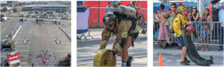 Ultimate Firefighter is comprised of 4 consecutive stages including a Hose Task, Weight and Strength, Obstacle Course and High Rise. Ultimate Firefighter is comprised of 4 consecutive stages including a Hose Task, Weight and Strength, Obstacle Course and High Rise.