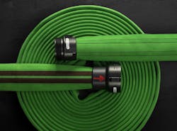 The KrakenEXO SUPER II advanced double-jacketed, 2-inch attack hose from Mercedes Textiles is capable of delivering targeted flows of 210&ndash;300 gpm while weighing as much as 30 percent less than other models.
