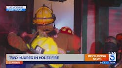 Flashover burns firefighter battling Hollywood blaze that seriously injured 2 Flashover burns firefighter battling Hollywood blaze that seriously injured 2