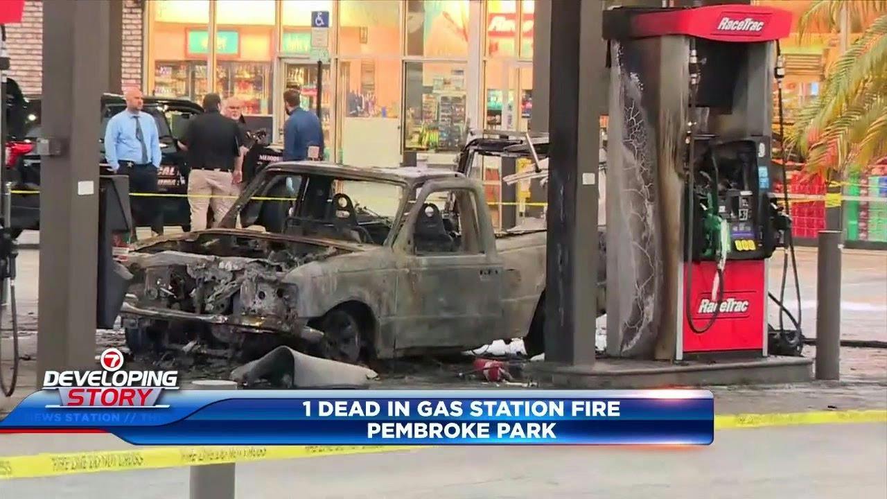 Death investigation underway after car fire erupts at Pembroke Park RaceTrac