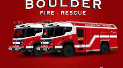 These two Rosenbauer RTX fire trucks make Boulder, Colorado the first city to have two electric fire engines.