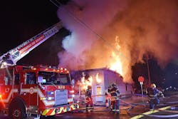 Chief 5 arrived and reported heavy smoke pushing from a single-story residence. Chief 5 arrived and reported heavy smoke pushing from a single-story residence.