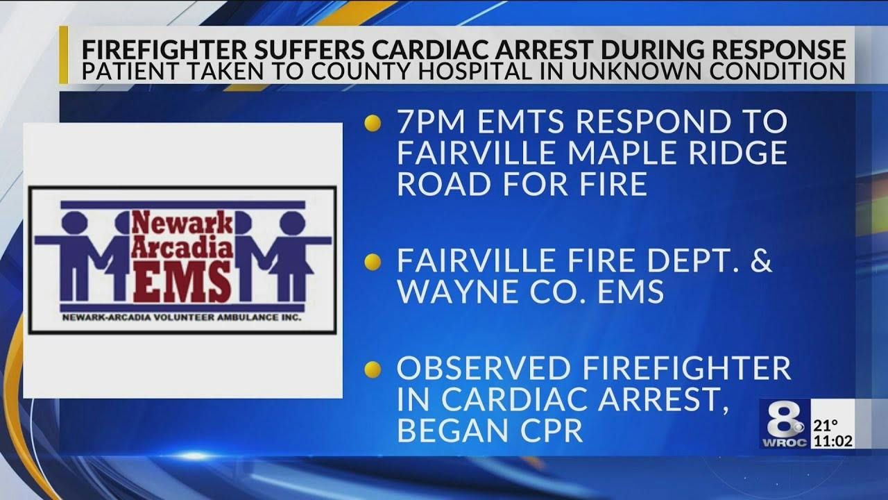 Fairville firefighter suffers cardiac arrest at scene of fire