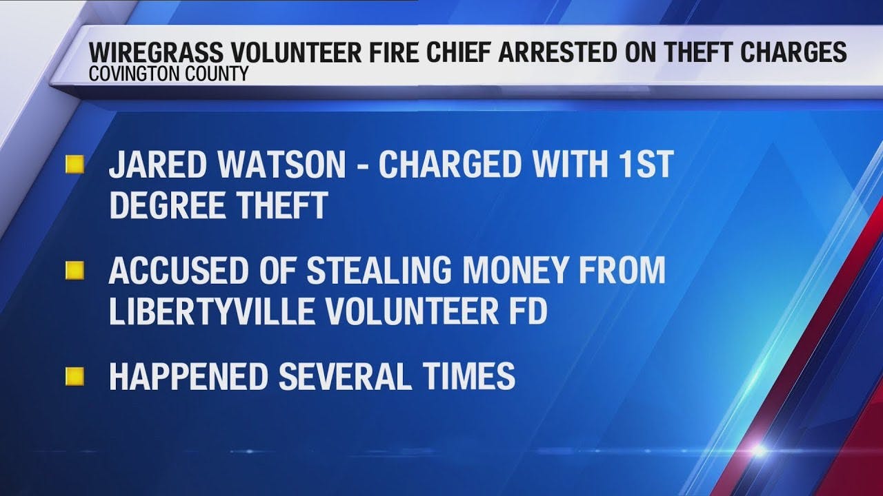 Wiregrass fire chief accused of stealing funds from volunteer department