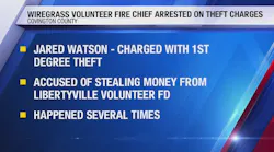 Wiregrass fire chief accused of stealing funds from volunteer department