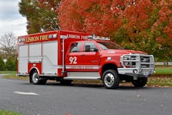 The Lisbon, NY, Volunteer Fire Department took delivery of this medium-duty rescue truck, built by Rescue 1.