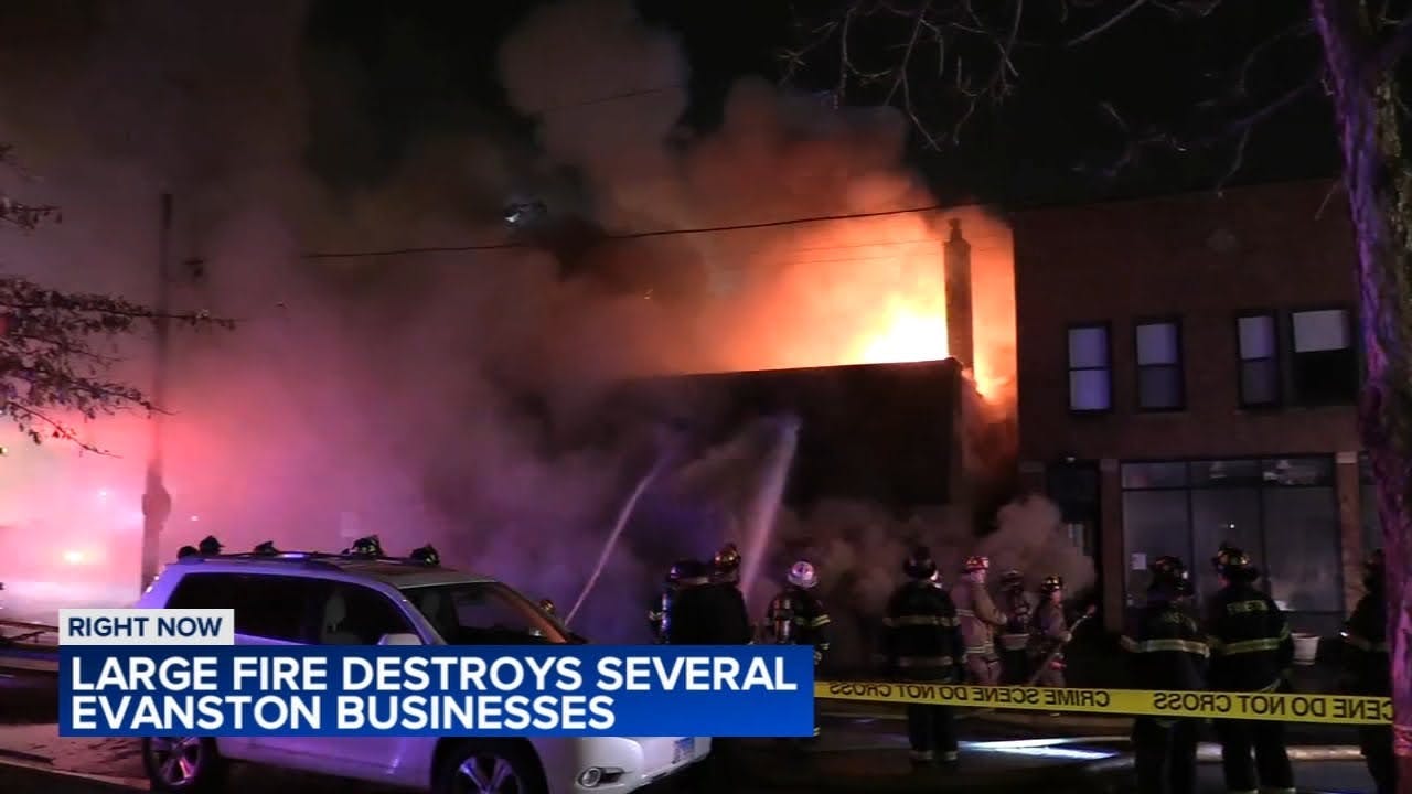 Huge fire engulfs Evanston businesses