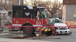 5 firefighters among 6 seriously hurt in crash involving CFD truck, car