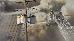 Firefighters battled a three-alarm fire in Frederick Saturday afternoon.