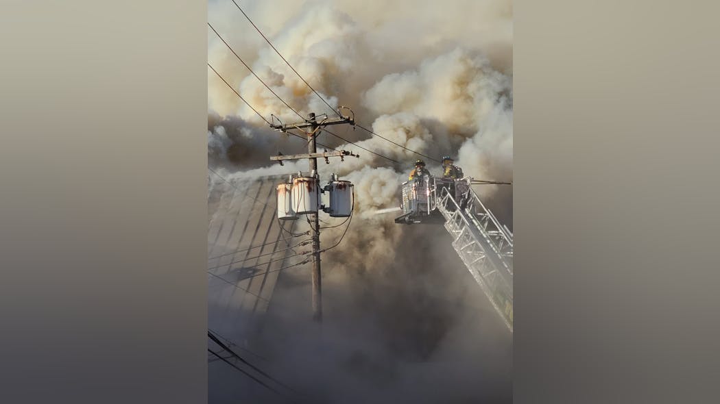 Firefighters battled a three-alarm fire in Frederick Saturday afternoon.