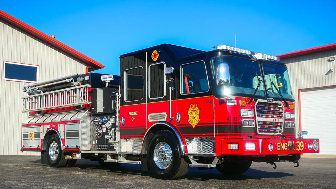 The Lawrence, IN, Fire Department ordered this top-mount pumper from KME.