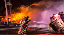 On arrival at a motor vehicle accident, command reported a rolled over and fully involved gasoline tanker truck, a fully involved structure and numerous automobiles burning and requested a second alarm as well as a crash truck from nearby Teterboro Airport, but it couldn’t respond.