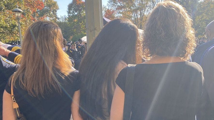 These three women, from left, Celeste Flynn, Clara Fenelon and Sara Laird who lost firefighters in the line of duty are sharing lessons learned with others.