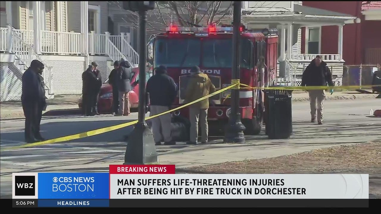 Person struck by Boston fire truck in Dorchester has life-threatening injuries