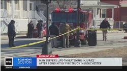 Person struck by Boston fire truck in Dorchester has life-threatening injuries