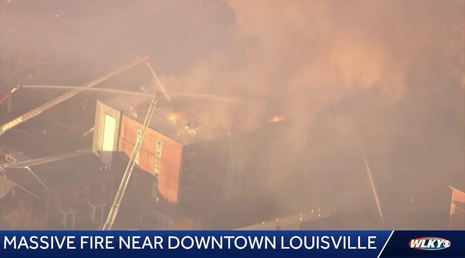 Massive apartment fire near downtown Louisville