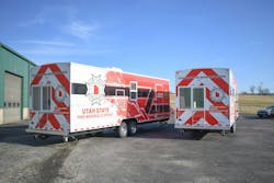 The Utah State Fire Marshal’s Office in Sandy, UT, worked with Mobile Concepts Specialty Vehicles to develop two fire safety houses. The Utah State Fire Marshal’s Office in Sandy, UT, worked with Mobile Concepts Specialty Vehicles to develop two fire safety houses.