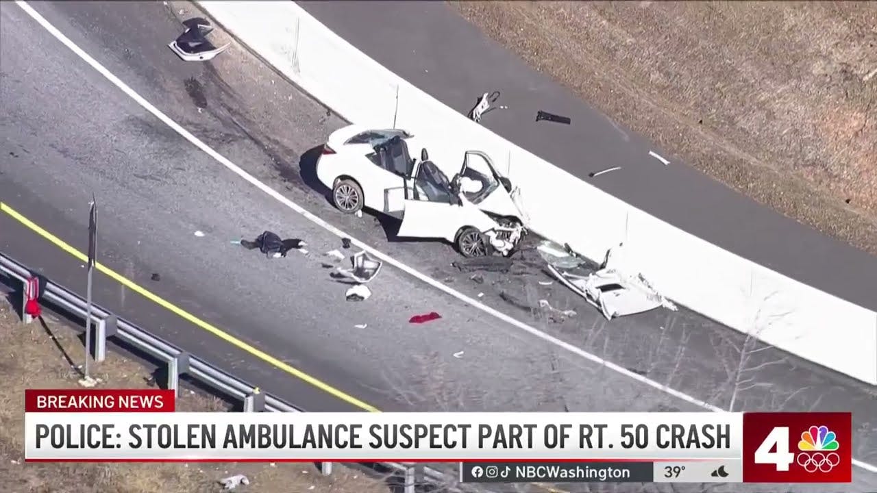 Police search for suspect who stole ambulance in Fairfax County | NBC4 Washington