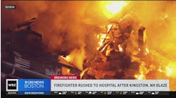 Firefighter rushed to hospital while fighting Kingston, NH, blaze