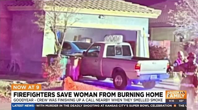 Goodyear firefighters save woman from burning home