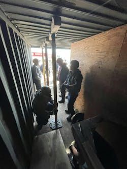 If you have the opportunity to dedicate an area to training on structure collapse, you can use a small Conex container to build out a work area. In this case, using the top site ribs allows for visual learning to capture three or more rafters. If you have the opportunity to dedicate an area to training on structure collapse, you can use a small Conex container to build out a work area. In this case, using the top site ribs allows for visual learning to capture three or more rafters.