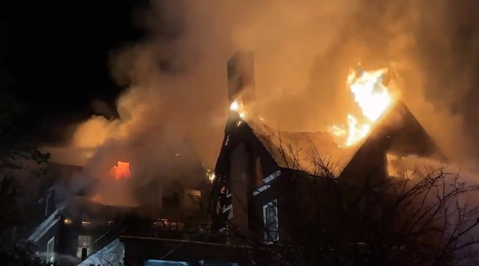 Historic mansion damaged in massive fire