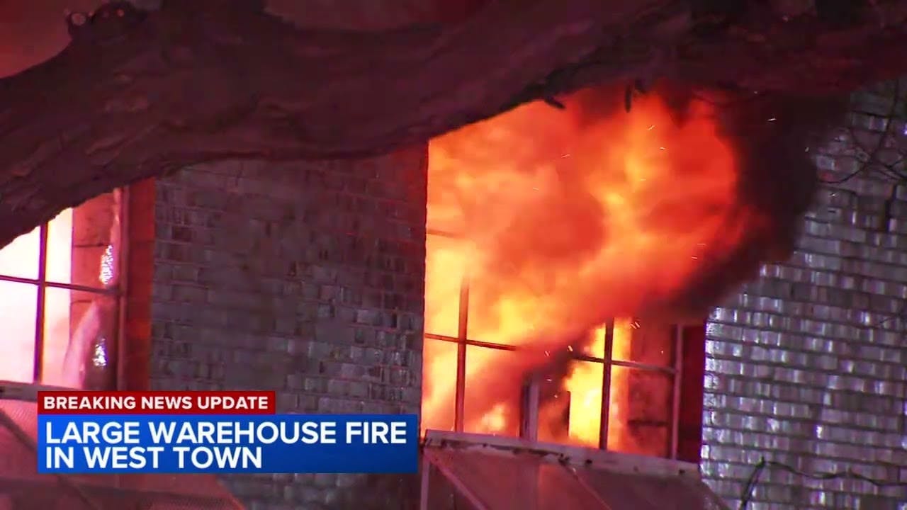 Chicago firefighters monitor 2 warehouse fires with hazmat response in West Town