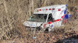 A patient in the ambulance was killed while an EMT suffered serious injuries.