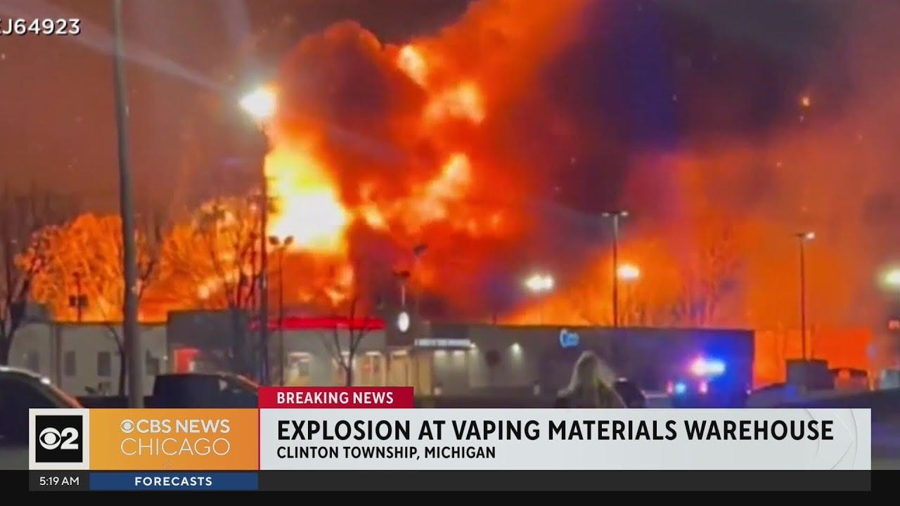 Explosion at Vaping Materials Warehouse in Clinton Township, MI