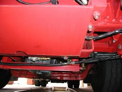 This department observed ground clearance issues with the latest purchase (top). It asked for heavier-duty radiator protection on its new apparatus (bottom). This department observed ground clearance issues with the latest purchase (top). It asked for heavier-duty radiator protection on its new apparatus (bottom).