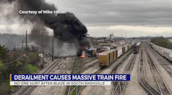 Train Derailment Sparks Fire in Nashvile