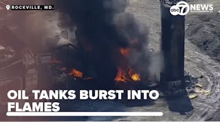 Oil tanks on fire at quarry in Maryland: Chopper Footage shows massive smoke plume &amp; flames