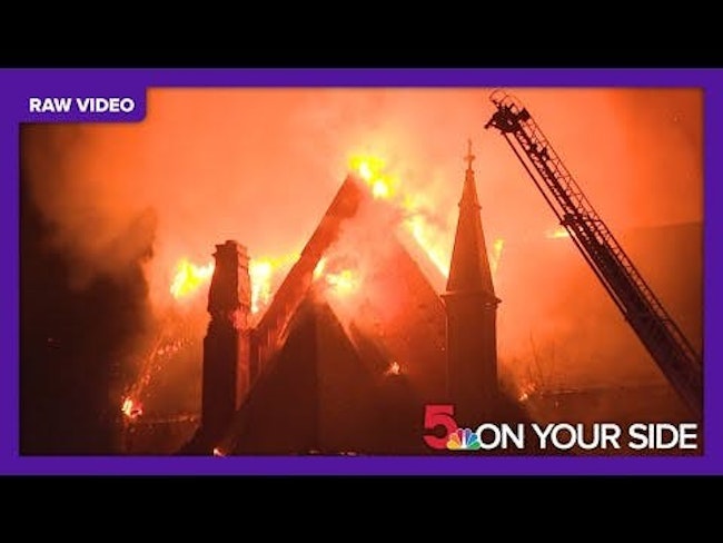 Crews battle fire at historic vacant church in north St