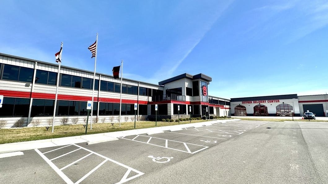 The new 185,000-square-foot Sutphen facility in Urbana, OH, includes factory space, a service center, office space and a welcome center.