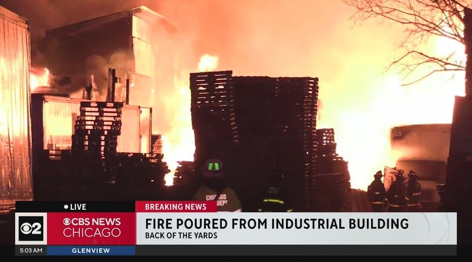Chicago firefighters battle large industrial building fire for overnight on South Side