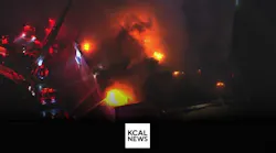 Firefighters battle large blaze at South LA office building