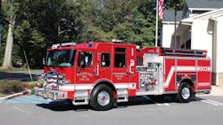 The pumper for Brookview Volunteer Fire Company is built on Pierce&apos;s Enforcer chassis and has a 2,000-gpm pump and 750-gallon water tank.