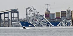 The Francis Scott Key Bridge fell into the Patapsco River Tuesday after it was hit by a ship. The Francis Scott Key Bridge fell into the Patapsco River Tuesday after it was hit by a ship.