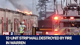 Fire engulfs Warren strip mall, destroys building