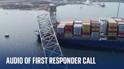 Baltimore bridge collapse: Audio of first responder call