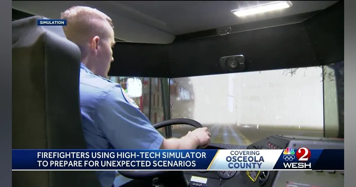 Fire Engine Driving Simulation Training Driving Simulator Placed in Service for Kissimmee FL Firefighters ...