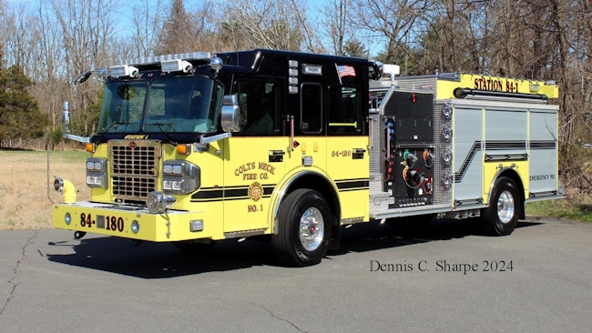 Spartan built this pumper for Colts Neck Township Volunteer Fire Company #1 with a top-mount pump.
